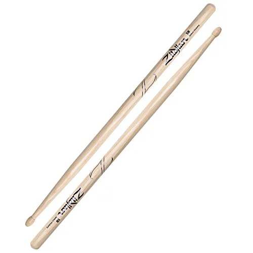 Zildjian 5B Hickory Drumsticks - Wood Tip