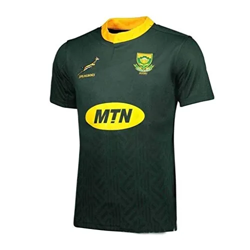 Jinjuntech Green Men Maglie Rugby sudafricano Fan maglietta dei bambini adulti di manica corta Formazione Sportswear Bianco Polo Sport (Color : GREEN1, Size : 2XL/185-190CM)