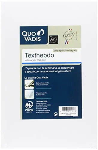 Quo Vadis 29600620MQ Anno 2020 TEXTHEBDO IT Ricambio - 16x24cm - Settimanale - Ago/Ago ANNO SCOLASTICO-ACCADEMICO