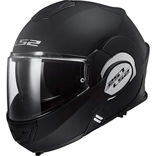 LS2, casco moto modulare VALIANT nero opaco, XL