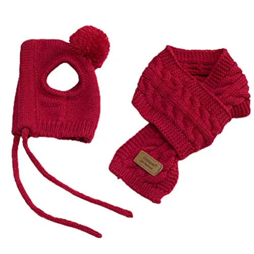 Sciarpa per cappello da compagnia Pet Dog Winter Warm Stripes Cappello lavorato a maglia + Sciarpa Cucciolo Costume natalizio da vestire og Cucciolo Teddy Wear Cosplay divertente Cappellino per cani