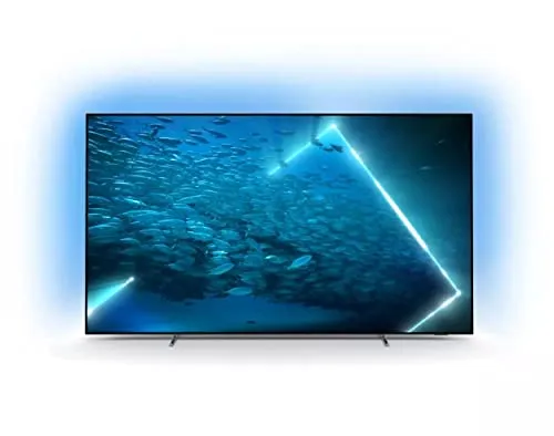 Philips 55Oled707 Smart Tv Oled Uhd 4K 55 Pollici, High Dynamic Range, Dolby Atmos, Immagini E Audio Come Al Cinema, Design Sottile, 120 Hz, Ambilight, Tv Android, Assistente Google, 55 Pollici