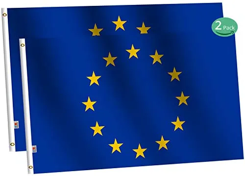 rhungift - Bandiera dell'Unione Europea, 90 x 150 cm, Cuciture Doppie e Bordi rinforzati, Bandiera Europea, Bandiere UE