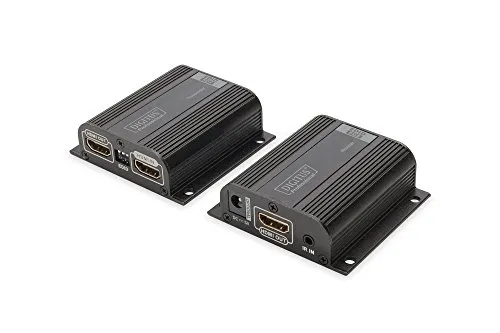 DIGITUS DS-55100-1 - Estensore HDMI - Full HD - Set (trasmettitore/ricevitore) - è necessario un solo alimentatore - portata fino a 50 m - cavo patch (Cat 6, Cat 6A, Cat 7) - nero