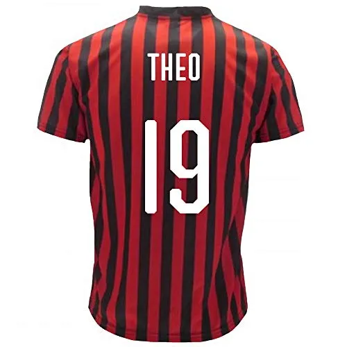 Maglia Milan Replica Ufficiale 19/20 Personalizzabile con Giocatore Preferito PS 31419-00 + Set Colazione (M, Theo - 19)