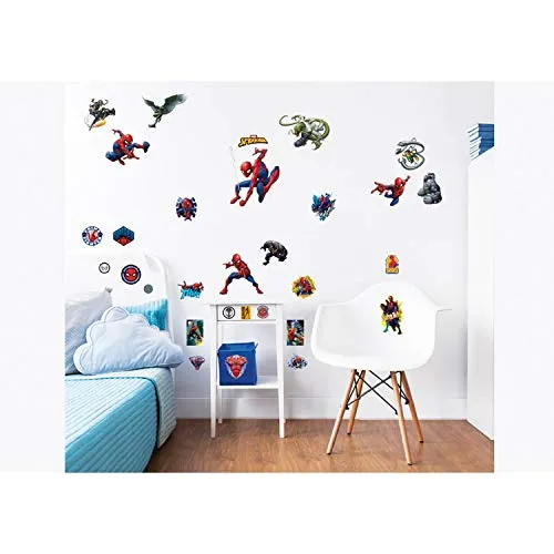 Walltastic Spiderman Adesivi da Parete, PVC, Multicolore, 37.5x4x18 cm