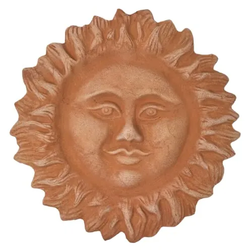 Toocook Sole in ceramica artigianale da parete per arredo e decorazione casa Terracotta Idea Regalo (Sole)