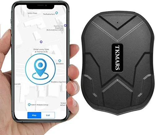 KUCE GPS Auto,Localizzatore GSM GPS Tracker Con microfono 90 Giorni Standby Monitoraggio in Tempo Reale Dispositivo Antifurto Batteria da 5000mAh con Forte Magnete TK905 APP per Auto/Camion/Moto/Nave