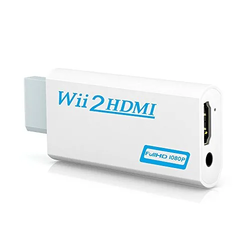 GANA Convertitore Da Wii A HDMI, Adattatore da Wii a HDMI Video di uscita 1080p / 720p Jack da 3,5 mm Audio (Bianco)