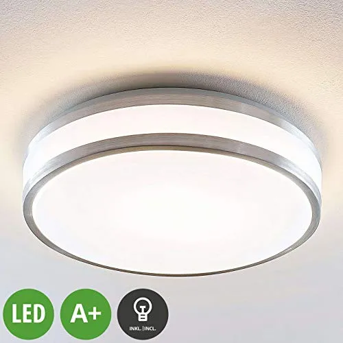 Plafoniera LED 'Nelia' (Moderno) colore Bianco, ad es. Soggiorno & Sala da pranzo (1 luce, A+) di Lindby | lampada LED, plafoniera LED, plafoniera