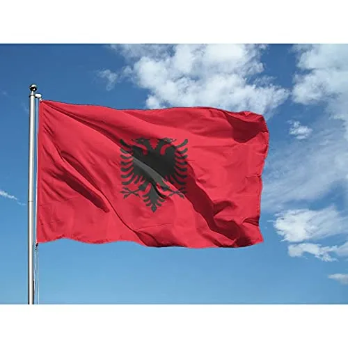 AL PRODUCTION Bandiera Albania in Tessuto Nautico Misura 70x100