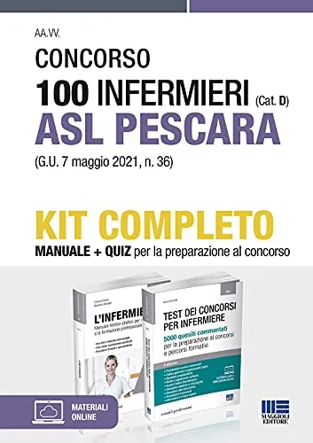 Kit Completo Concorso 100 Infermieri ASL Pescara (Cat. D). Manuale + Quiz per la preparazione al concorso con espansione online