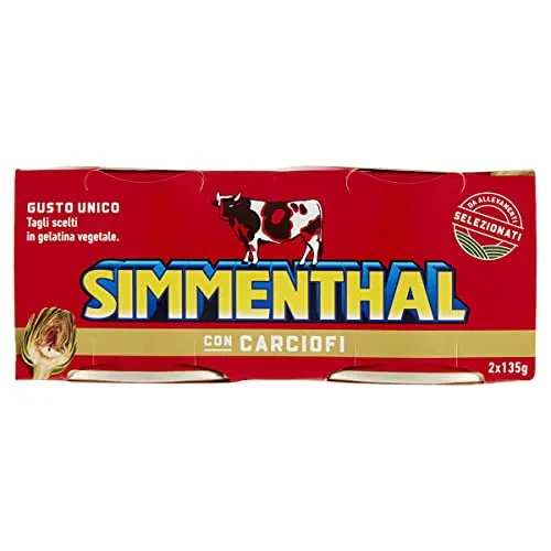 Simmenthal - Carne in Scatola di Bovino Magra Lessata e Condita con Carciofi, 2 Lattine da 135 gr