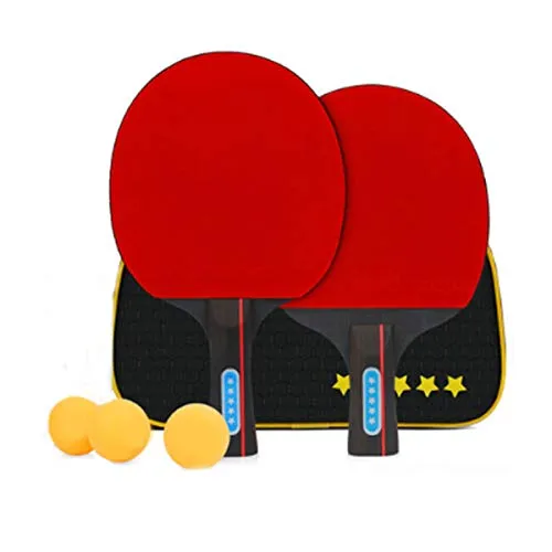 BlueBean Set da Ping Pong Set di Racchette da Ping Pong con 2 Racchetta e 3 Palline 3 Tennis da Tavolo Racchetta con Pallina Kit Table Tennis in Borsa per Indoor Outdoor Tavolo da Ping Pong Gioco