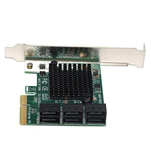 PCI Express PCI-Express a 6 porte SATA 3.0 Controller Card scheda di espansione Scheda adattatore con dissipatore di calore della scheda di espansione Adattatore Ampia compatibilità con scheda Wifi