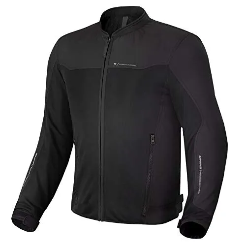 SHIMA OPENAIR Giacca Moto Uomo - Leggera e Traspirante Giubbotto moto uomo estiva in trete con protezioni CE per schiena, spalle e gomiti (Nero, XL)