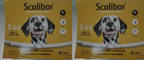 Scalibor 65cm x2- Collare Antiparassitario Per Cani - Collare Antipulci E Antizecche Per Cani Di Taglia Grande. 12 Mesi Di Protezione