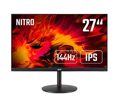 Acer Nitro XV270Pbmiiprx Monitor Gaming FreeSync, 27", Display IPS Full HD, 144 Hz, 1 ms, 16:9, HDMI 2.0, DP 1.4, Lum 250 cd/m2, ZeroFrame, Audio out, Speaker Integrati, Pivot, Cavi HDMI, DP Inclusi