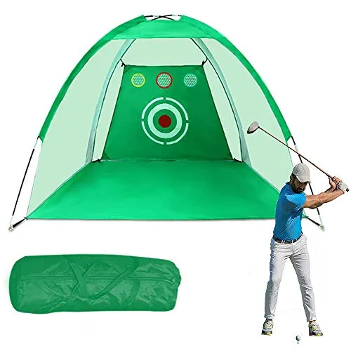 LOY Rete da Golf per Pop-up all'aperto, Rete da Allenamento per Colpire Il Golf in Nylon al Coperto con Tre sistemi di Golf per Il Golfista,Verde,3mx2m