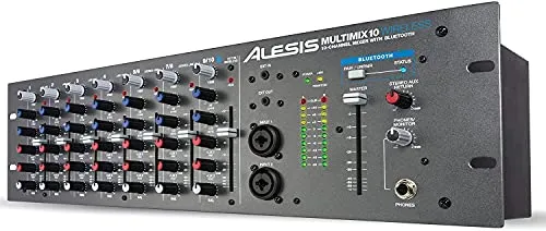 Alesis MultiMix10 - Mixer Audio Wireless a 10 Canali per Rack con 2-Band EQ per ogni canale
