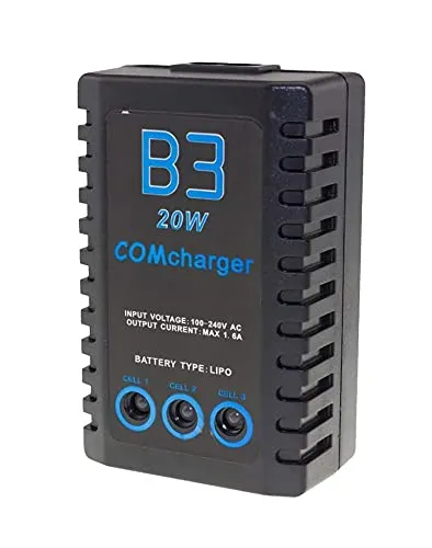 ICQUANZX Caricabatterie con bilanciamento della batteria al litio （20W 1600ma), B3 PRO 2S-3S Adatto per aeromobili con telecomando, batteria Lipo