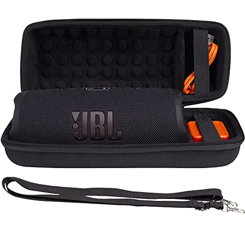 Khanka EVA Difficile Caso Viaggiare trasportare sacchetto per JBL Charge 5/Charge 4 Speaker Bluetooth (Tutto nero)