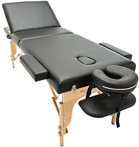 Massage Imperial® Chalfont - Lettino da Massaggio Portatile proluxe - 3 Zone - Pannelli Reiki - Leggera - Colore : Nero