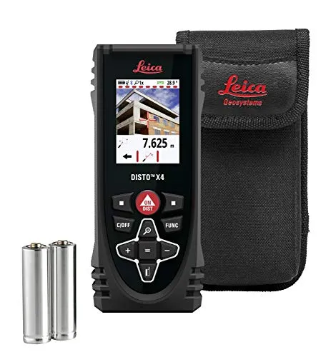 Leica DISTO X4 – robusto distanziometro laser con Bluetooth (accoppiamento tramite app) e fotocamera per misurazioni della distanza in condizioni difficili (interni ed esterni)