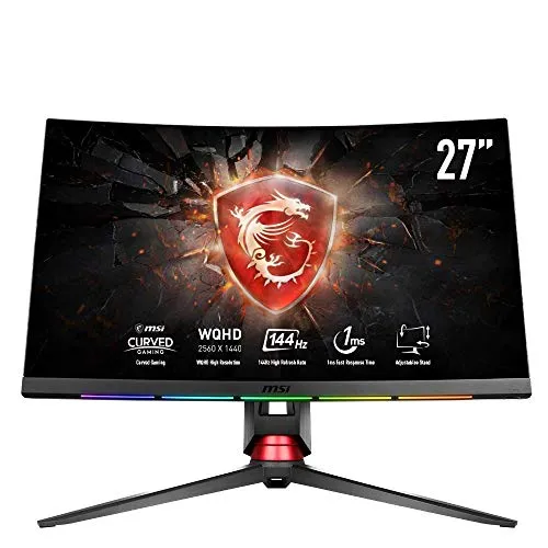 MSI Optix MPG27CQ2 Monitor Gaming 27" Curvo, 2560x1440 (WQHD), 144Hz, 1ms, VA, FreeSync