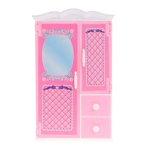 Nuovo armadio giocattolo con specchio Casa delle bambole Arredo camera da letto principessa Accessori for bambole for bambole Barbie Giocattoli Regali