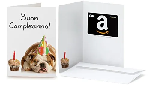 Buono Regalo Amazon.it - €100 (Biglietto d'auguri Compleanno Bulldog)