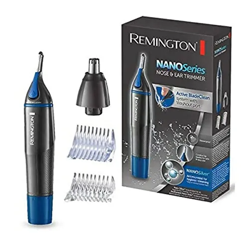 Remington Rifinitore per naso [antimicrobico] serie NE3850 Nano (testina rotante su due lati, pettine per sopracciglia, pulizia facile e veloce), la confezione può variare