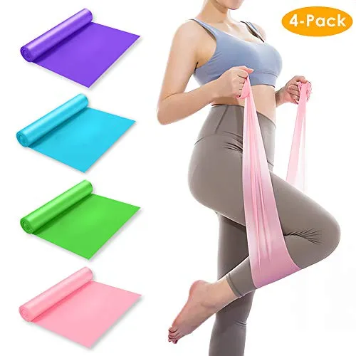 FITA Fasce Elastiche Fitness, Bande Elastiche, (4 Pezzi) Resistenza Fascia Elastiche Elastici Fitness Resistance Band Ideale per Yoga, Pilates, Allenamento di Forza e Flessibilità, Stretching