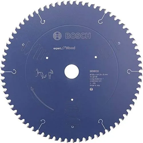 Bosch 2608642531 Z72T - Lama per sega circolare "Expert for Wood", 305 x 30 x 2,4 mm, 72 Denti