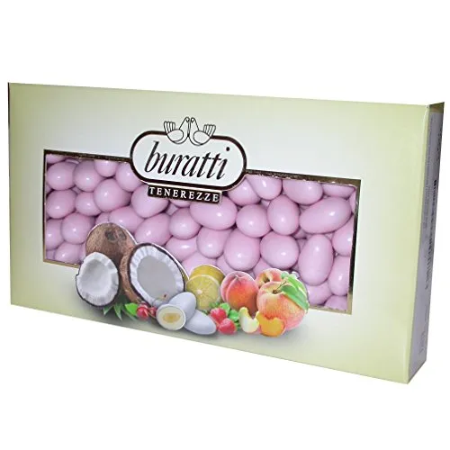 BURATTI Confetti Mandorla RIPIENI ALLA FRUTTA ROSA- TENEREZZE 1 kg CONFETTATA