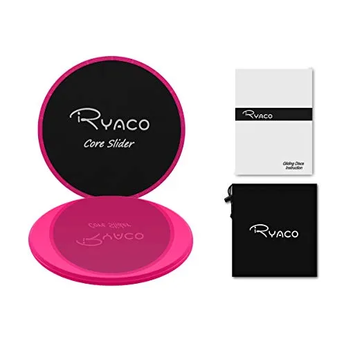 Ryaco 2 x Core Esercizio Cursori - Dischi di Scorrimento - Dual Sided Gliding Discs per Moquette/Pavimenti - Fitness, Aerobica, Crossfit (Magenta)