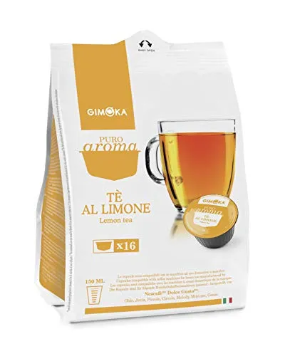 Gimoka - Capsule Compatibili Nescafè Dolce Gusto, Gusto Tè al Limone - 16 Capsule