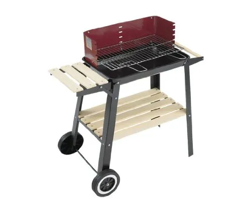 Landmann 0566 Schwarz Holzkohle-Grillwagen Barbecue Carrello Antracite Nero, Bordeaux