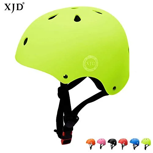 XJD Casco Bici Ideale per Bambini e Adolescenti Caschi MTB Scooter Helmet Ideale per Tutte Le Forme di attività in Bicicletta (Giallo, M)