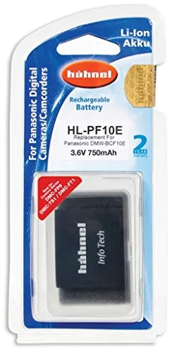 Hahnel HL-PF10E - Batteria di ricambio agli ioni di litio per Panasonic DMW-BCF10E, compatibile con Lumix FS30 FS33 FS62 FX40 FX48 FX75