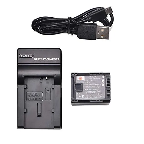 DSTE BP-828 Batteria agli ioni di litio e caricatore micro USB compatibile con Canon VIXIA HFS10 HFS200 HF11 HF20 HF21 HF200 HG20 HG21 HFG10 HFG20 HFG30 HFM31 HFM32 HFM30 HFM30 0 HFM3. Fotocamera 01.