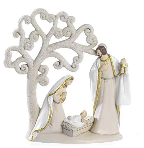 Paben Noel PRESEPE Natività in Resina con Albero della Vita 15.6 cm Natale