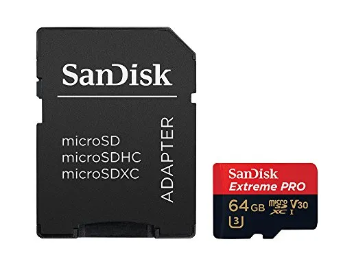 SanDisk Extreme PRO 64GB, microSDXC con adattatore SD Classe 10, U3, V30, velocità di lettura fino a 95 MB/sec