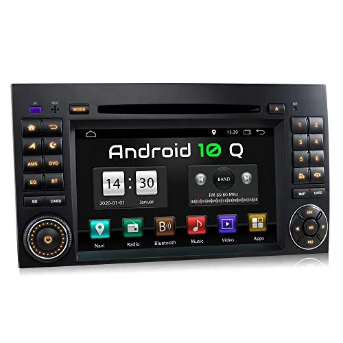 XOMAX XM-D10ZA Autoradio con Android 10 adatto per Mercedes A/B W169 I 4Core, 2GB RAM, 32GB ROM I Navigatore GPS I Supporto WIFI, 4G, DAB, OBD2 I Bluetooth I Touch Screen 7'' I DVD, CD, USB, SD, RDS
