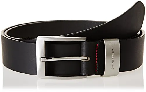 Pierre Cardin - Cintura da uomo in vera pelle 4 mm XXL con fibbia metallica nero XXL