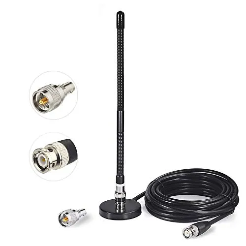 Bingfu Antenna CB Veicolare 27 MHz Frusta Morbida Base Magnetica Connettore BNC e PL259 Compatibile con Cobra Midland Uniden Maxon President Camion Camper Auto Radio Scanner Radio Mobile