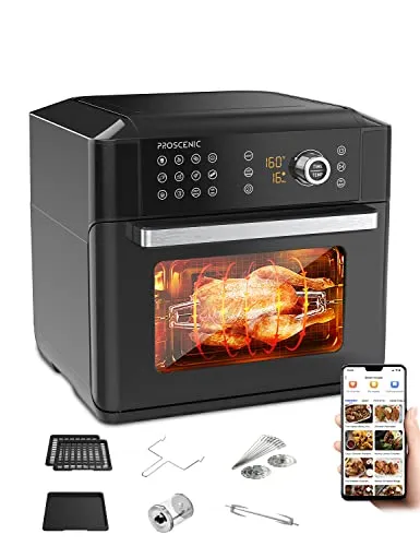 Proscenic T31 Friggitrice ad Aria 15L, Forno Air Controllo Display Touch APP Alexa, Ricette Italine Online Funzioni Timer/Preriscaldamento/Programmi/Senza BPA/PFOA per Patatine Fritte/Ali di Pollo