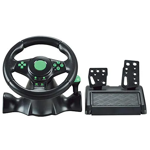 Ashey Volante di Gioco di Corse automobilistiche, Gamepad a 180 Gradi, per XBOX-360 / per PS3 / PS4 / PC Dual-Motor Feedback Force Simulation Driving Car