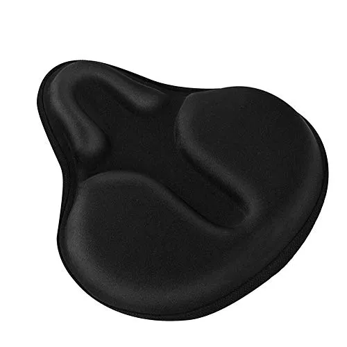 Huanxin Bike Seat Cover, Large Wide Schiuma & Gel Imbottito Sella della Bicicletta Cuscino per Le Donne Gli Uomini Tutti, Si inserisce Spin, Fermo, Moto da Crociera, Indoor Cycling, Morbidi