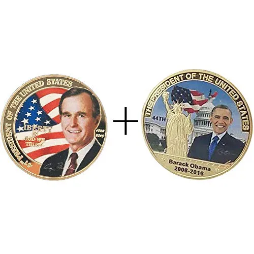 Presidente Degli Stati Uniti,Moneta Commemorativa,Vecchio Cespuglio,Obama,Artigianato,Distintivo,Miglior Regalo,Alta Qualità Sfida Moneta/C / 2Pcs